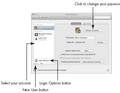  Figure 2-24. Click your account in the list on the left side of the Users 