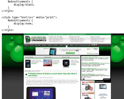 Figure 5–10. The Android Thoughts homepage viewed in a normal Desktop web browser 