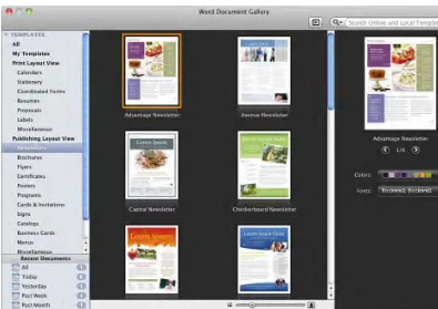 Figure 1–9. Use the application’s Gallery dialog box—for example, the Word Document Gallery dialog box shown here—to create a new document