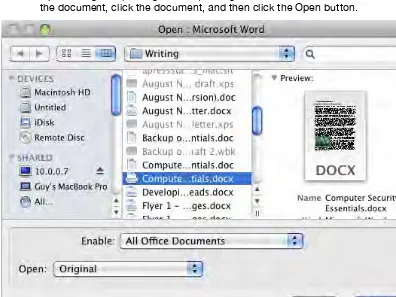Figure 1–14. Use the Open dialog box to open a document from within one of the Office applications