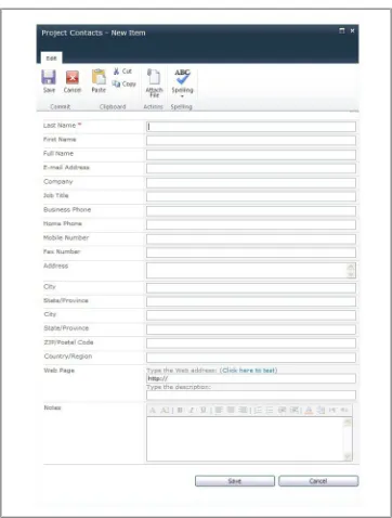 Figure 3-16. New contacts list item