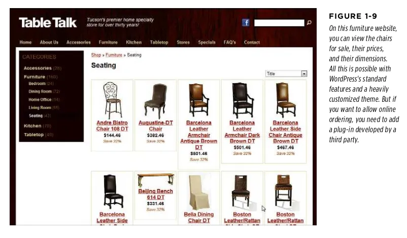 FiGURE 1-9On this furniture website, 