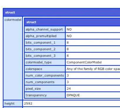 Figure 7-1. Screenshot of a cfdump of the imageInfo structure 