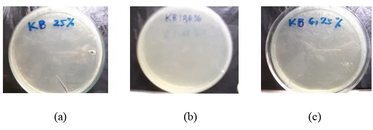 Gambar. 7 koloni  bakteri  pada cawan petri  yang diberi perlakuan(a) ekstrak batang konsentrasi 