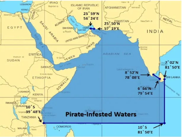Gambar III.B.2 Peta Aksi Pembajakan Kapal Oleh Perompak Somalia