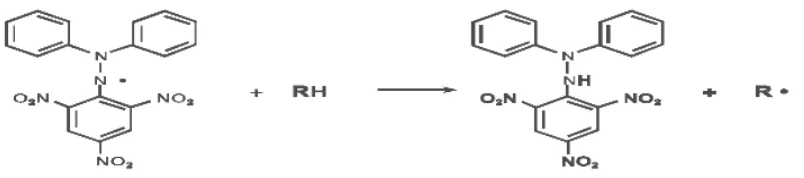 Gambar 2.4.2 Reaksi antara DPPH dengan atom H netral yang berasal dari 