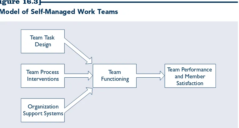 Figure 16.3 is a model explaining how self-managed work teams perform. It summa-