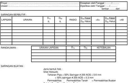 Gambar 8.15 Formulir 5 Perancangan Saringan 