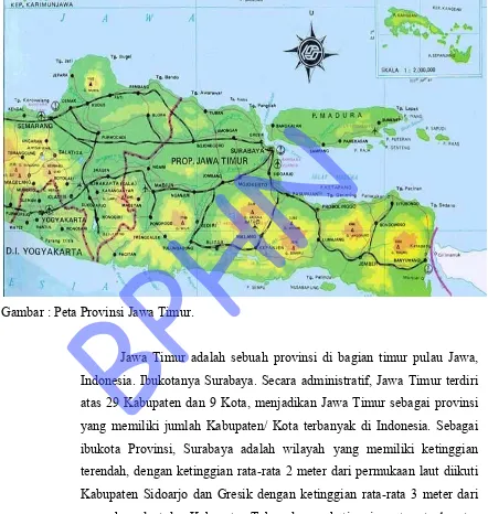 Gambar : Peta Provinsi Jawa Timur. BPHN Jawa Timur adalah sebuah provinsi di bagian timur pulau Jawa, Indonesia
