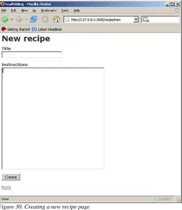 Figure 30. Creating a new recipe page