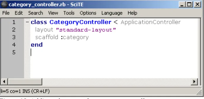 Figure 10. Adding a layout to the category controller