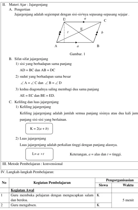 B.Gambar. 1  Sifat-sifat jajargenjang 