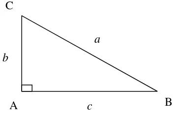 Gambar di bawah ini adalah segitiga siku-siku ABC, siku-siku di A. 