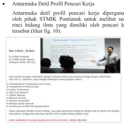 Fig. 9. Antarmuka Daftar Pencari Kerja 