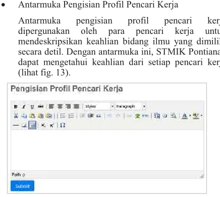 Fig. 11. Antarmuka Pengisian Data Lowongan 
