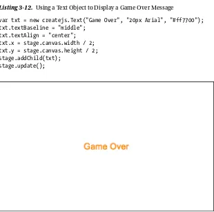 Figure 3-6. A Game Over message drawn on the screen using a Text object