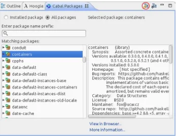 Figure 4-1. Cabal Packages tab in EclipseFP