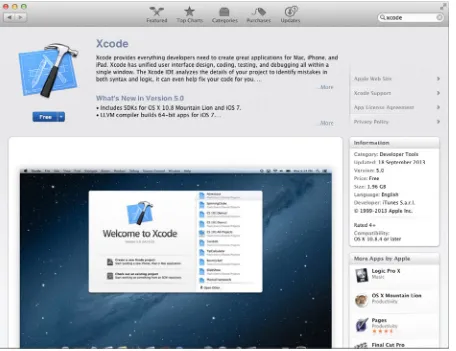 Figure 1-2. Xcode’s page within the Mac App Store—ready to be downloaded