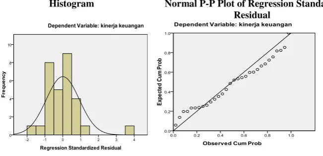 Gambar 2: Histogram dan P-Plot 