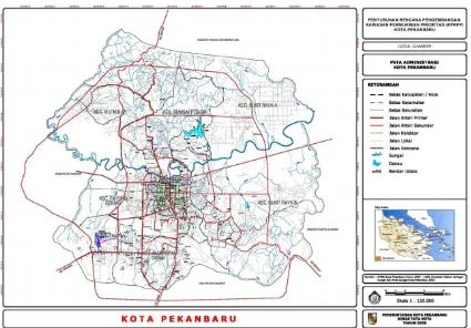 Gambar  2.8  Peta Kota Pekanbaru, Riau Sumber: Dinas Tata Kota Pekanbaru 