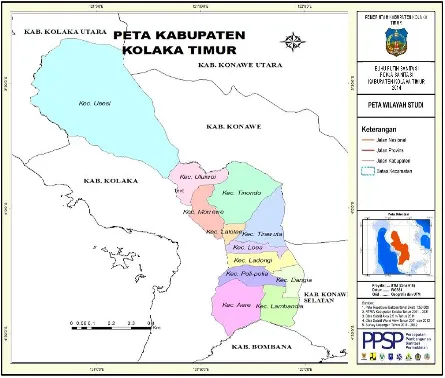Gambar 2.2. Peta Wilayah Kabupaten Kolaka Timur [38]. 