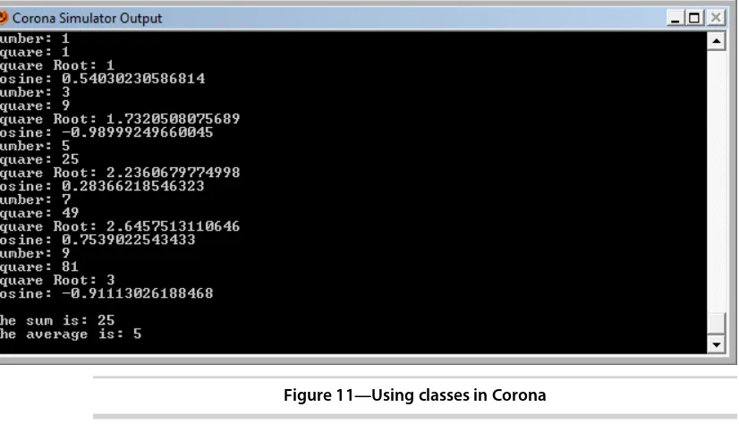 Figure 11—Using classes in Corona