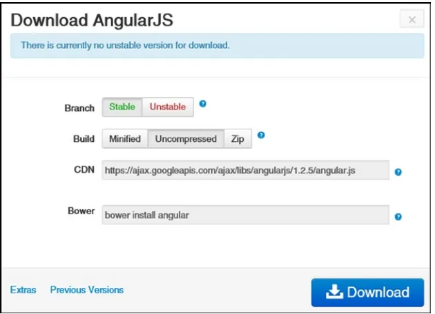 Figure 1-1. Downloading the AngularJS library