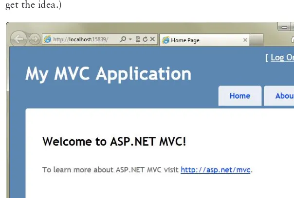 FIGURE 1-1In MVC 4, both the HTML and CSS for the default templates were redesigned to look somewhat 