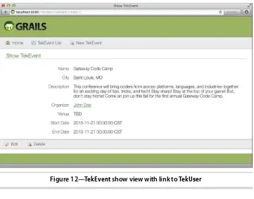 Figure 12—TekEvent show view with link to TekUser