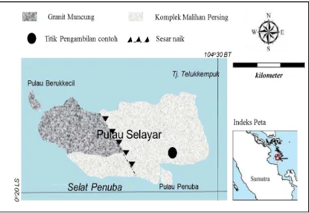 Gambar 1. Geologi Pulau Selayar yang hanya terdiri dari Granit Muncung  dan Kompleks Malihan Persing