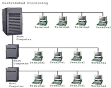 Gambar 2 Jaringan  komputer model distributed processing 