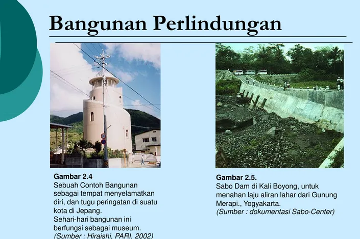 Gambar 2.5.Sabo Dam di Kali Boyong, untukmenahan laju aliran lahar dari GunungMerapi., Yogyakarta.(Sumber : dokumentasi Sabo-Center)