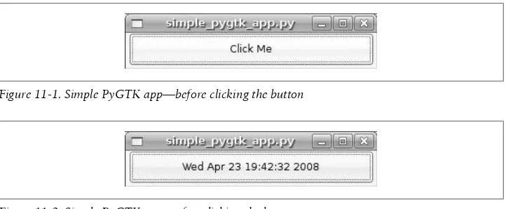 Figure 11-1. Simple PyGTK app—before clicking the button