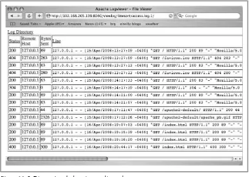 Figure 11-5. Django Apache log viewer—line order