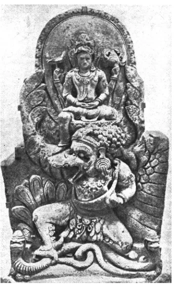 Gambar  3 Raja Kahuripan, Erlangga, digambarkan sebagai Wisynu yang sedang mengendarai Garuda