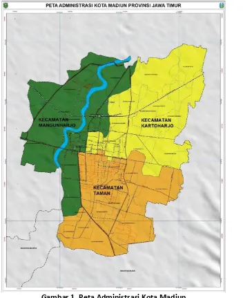 Gambar 1. Peta Administrasi Kota Madiun 