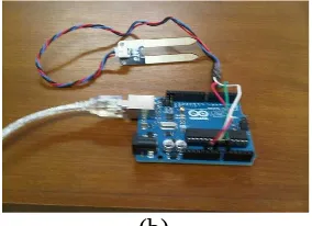 Gambar 1. Arduino Uno yang dikoneksikan dengan sensor kelembaban tanah