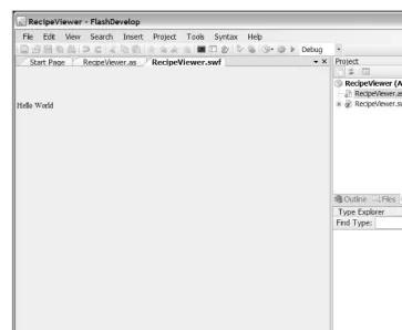 Figure 3-5. The final sample application running in FlashDevelop