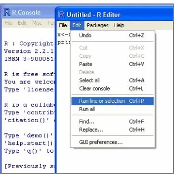 Gambar 1.10 Contoh Tampilan Editor Sederhana yang Built in dengan R