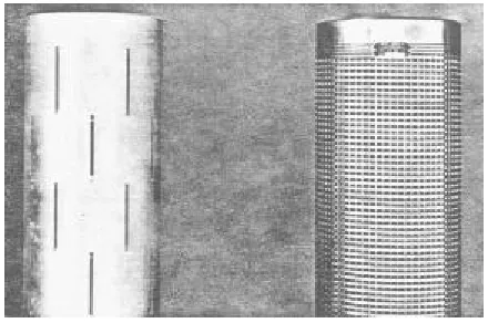 Figure 6.13Slotted liner and screen (Johnson