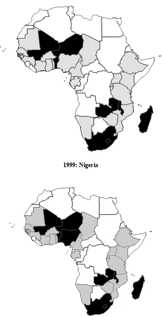 Figure 7 (continued): Democratization in the Sample  Countries over Time  