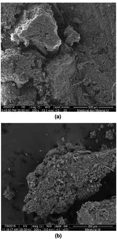 Gambar 3. Mikrograf SEM perbesaran 500 kali;     