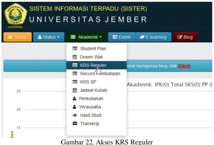 Gambar 22. Akses KRS Reguler 