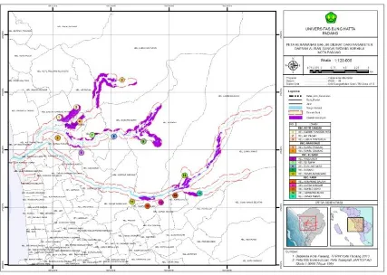 Gambar 2. Penggabungan parameter banjir untuk menentukan berpotensi banjir di sepanjang Batang Kuranji 