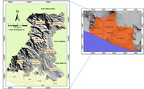 Gambar 1. Lokasi Perbukitan Menoreh di Kabupaten Kulonprogo 