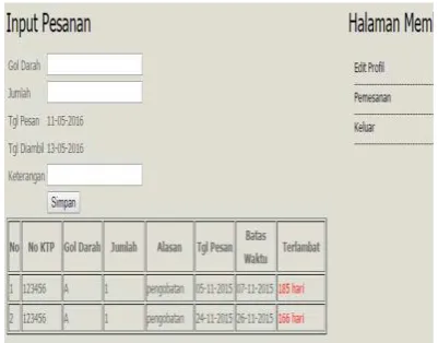 Gambar 4.11Halaman Pemesanan 