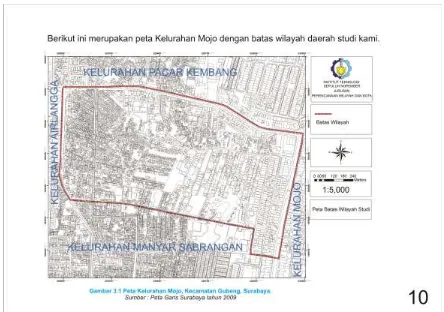 Gambar 3.1 Peta Kelurahan Mojo, Kecamatan Gubeng, Surabaya 