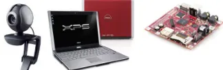 Gambar 5.  Logitech QuickCamTM Connect, DELL XPS M1330, dan BeagleBoardTM