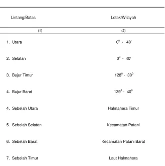 Tabel 1.1.   Letak Geografis 