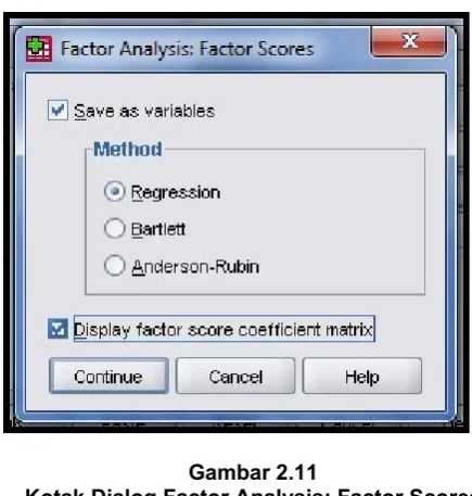 Gambar 2.11Kotak Dialog Factor Analysis: Factor Scores